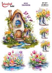 Manzara Desenli Sulu Transfer Kağıdı STI-977 - Tual Hobi Craft Ist