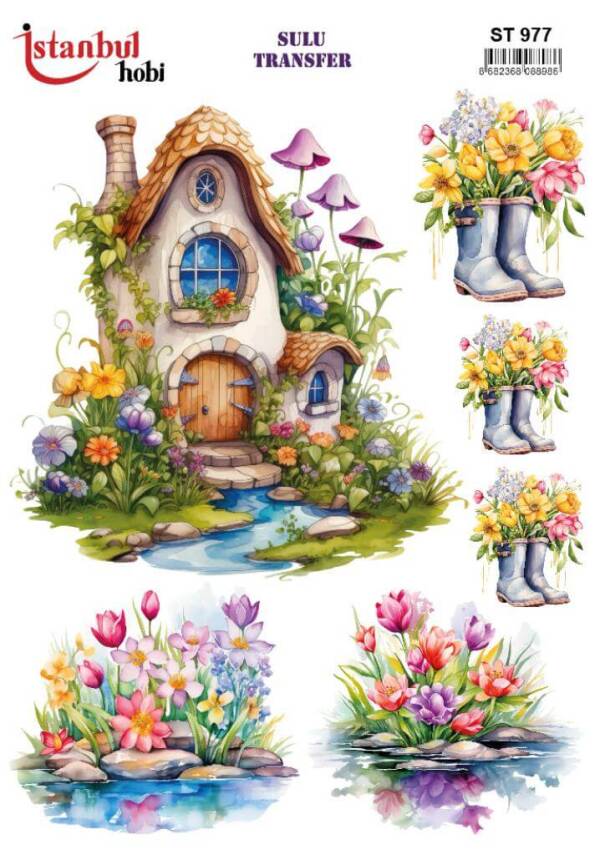 Manzara Desenli Sulu Transfer Kağıdı STI-977 - 1