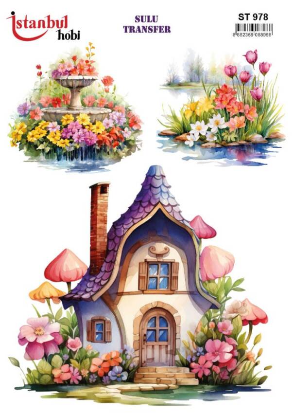 Manzara Desenli Sulu Transfer Kağıdı STI-978 - 1