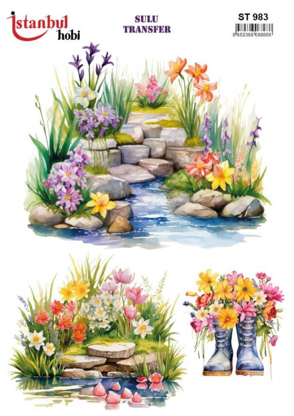 Manzara Desenli Sulu Transfer Kağıdı STI-983 - 1