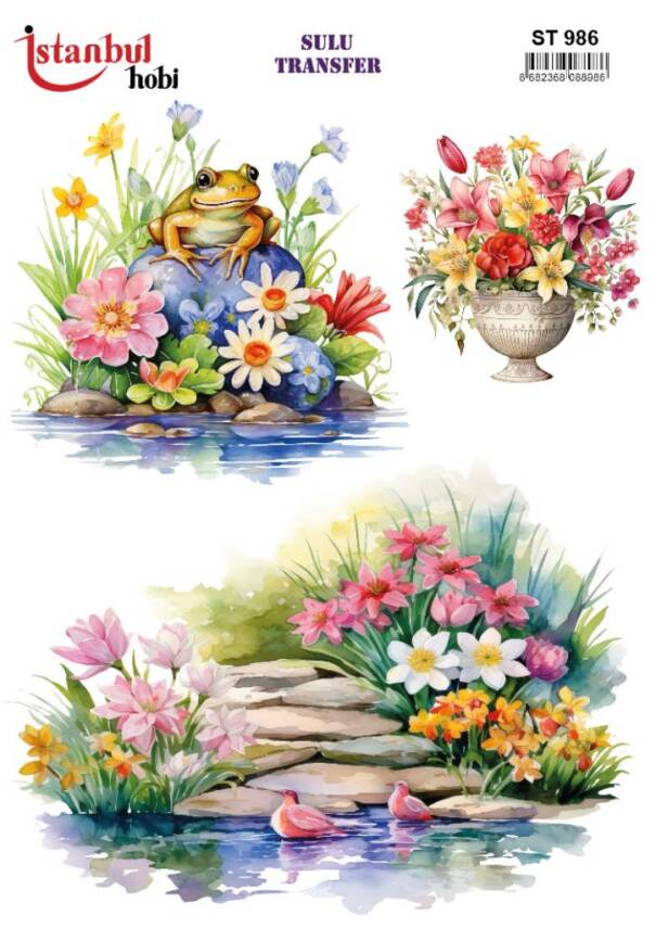 Manzara Desenli Sulu Transfer Kağıdı STI-986 - 1