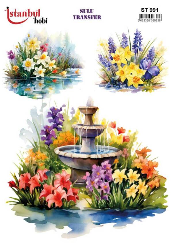 Manzara Desenli Sulu Transfer Kağıdı STI-991 - 1