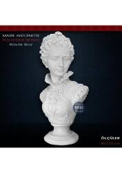 Marie Antoinette Barok Kadın Heykeli (40x23cm) Ham Polyester - Tual Hobi Sanat