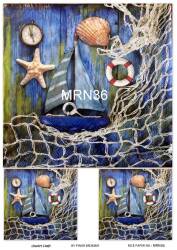 Marine Desenli Pirinç Dekopaj Model : MRN 36 - Line Art