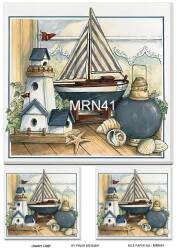 Marine Desenli Pirinç Dekopaj Model : MRN 41 - Line Art