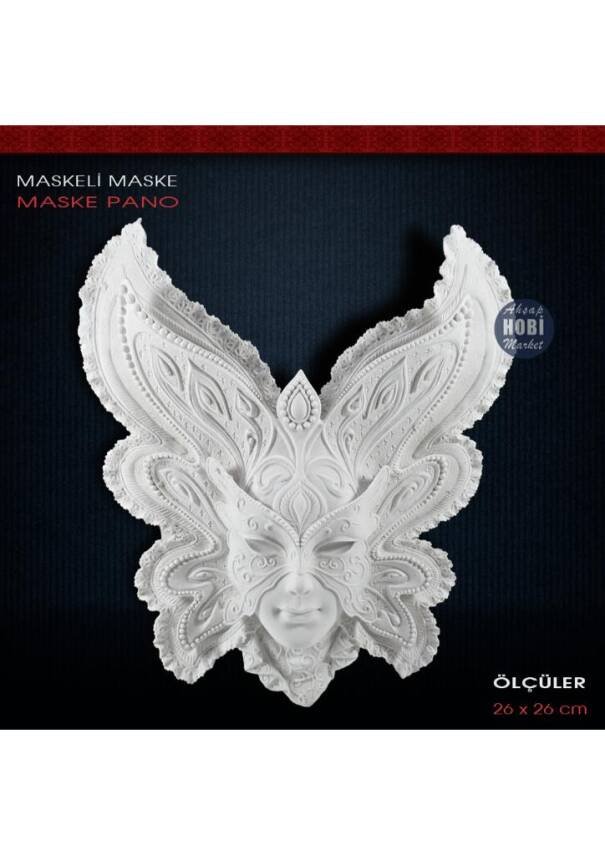 Maskeli Mask Duvar Maske Pano (26x26cm) Ham Polyester - 1