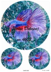 Mavi Balık Desenli Pirinç Dekopaj Model : 4603 - Line Art