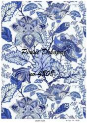 Mavi Çiçek Desenli Pirinç Dekopaj Model : 4808 - Line Art