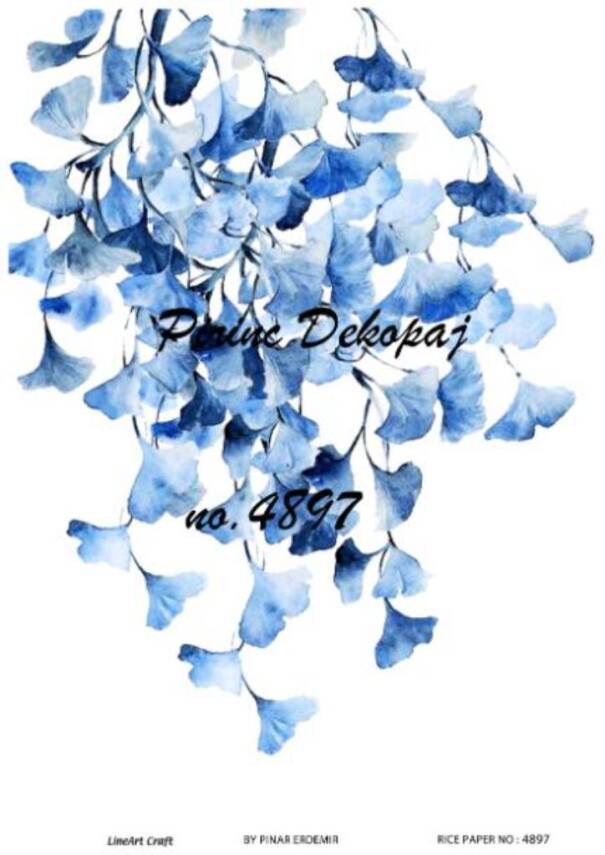 Mavi Çiçek Desenli Pirinç Dekopaj Model : 4897 - 1
