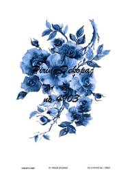 Mavi Çiçek Desenli Pirinç Dekopaj Model : 4903 - Line Art