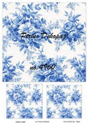 Mavi Çiçek Desenli Pirinç Dekopaj Model : 4960 - Line Art