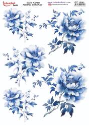 Mavi Çiçek Desenli Pirinç Dekopaj Model : PT 1641 - Tual Hobi Craft İst