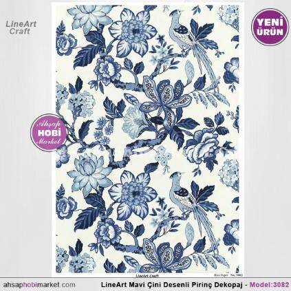 Mavi Çini Desenli Pirinç Dekopaj Model : 3082 - 1