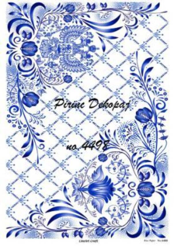 Mavi Desenli Pirinç Dekopaj Model : 4498 - 1