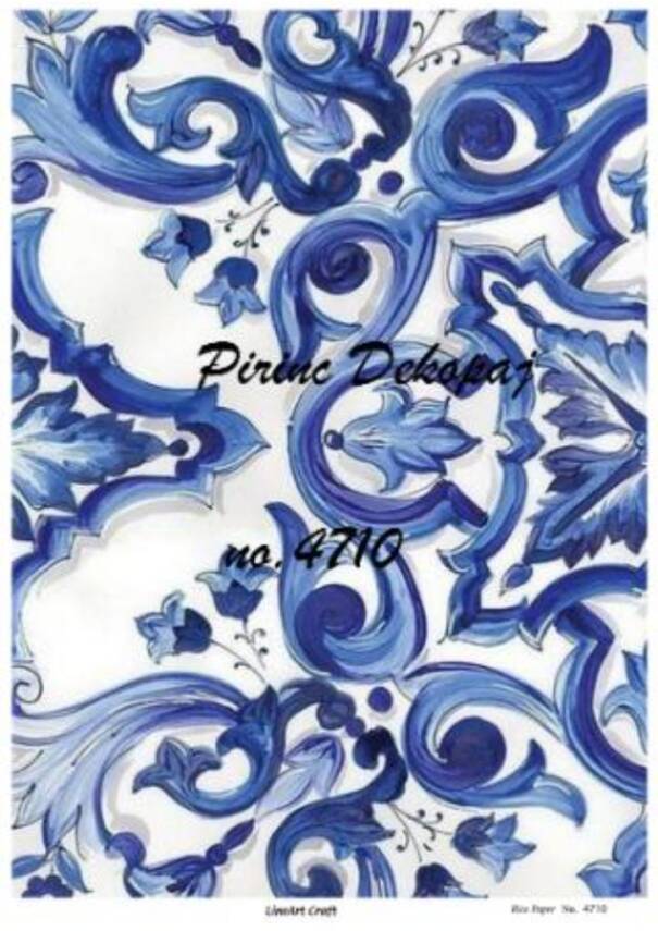 Mavi Desenli Pirinç Dekopaj Model : 4710 - 1
