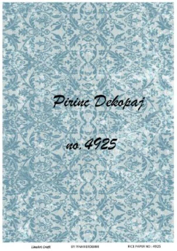 Mavi Desenli Pirinç Dekopaj Model : 4925 - 1