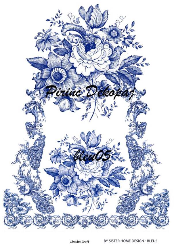 Mavi Desenli Pirinç Dekopaj Model : Blue05 - 1