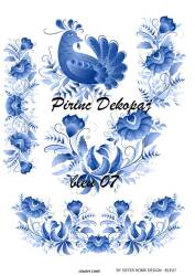 Mavi Desenli Pirinç Dekopaj Model : Blue07 - Line Art