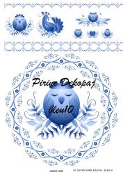 Mavi Desenli Pirinç Dekopaj Model : Blue10 - Line Art