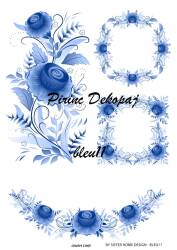 Mavi Desenli Pirinç Dekopaj Model : Blue11 - Line Art