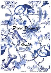 Mavi Desenli Pirinç Dekopaj Model : Blue14 - Line Art