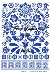 Mavi Desenli Pirinç Dekopaj Model : Blue15 - Line Art