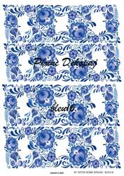 Mavi Desenli Pirinç Dekopaj Model : Blue16 - Line Art