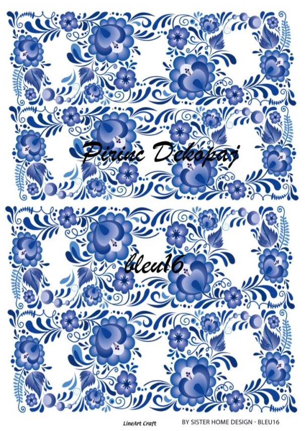 Mavi Desenli Pirinç Dekopaj Model : Blue16 - 1