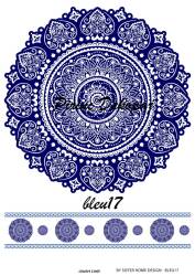 Mavi Desenli Pirinç Dekopaj Model : Blue17 - Line Art