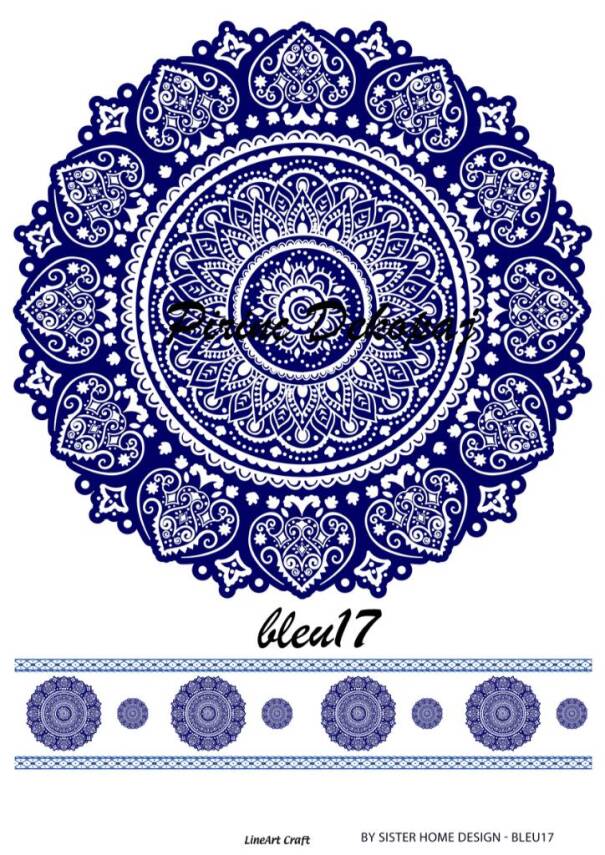 Mavi Desenli Pirinç Dekopaj Model : Blue17 - 1
