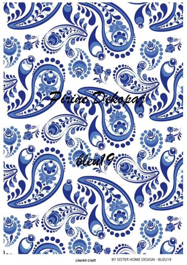 Mavi Desenli Pirinç Dekopaj Model : Blue19 - 1