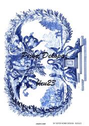 Mavi Desenli Pirinç Dekopaj Model : Blue23 - Line Art