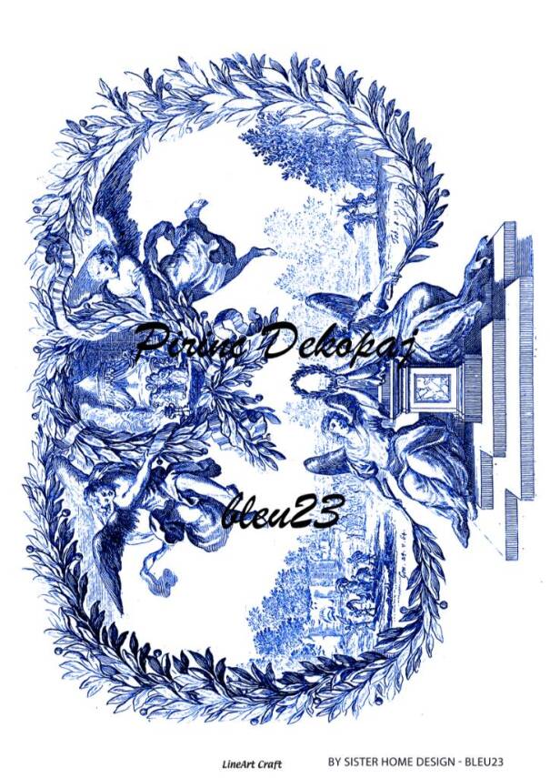 Mavi Desenli Pirinç Dekopaj Model : Blue23 - 1