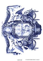 Mavi Desenli Pirinç Dekopaj Model : Blue25 - Line Art