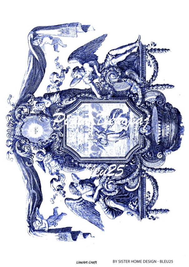 Mavi Desenli Pirinç Dekopaj Model : Blue25 - 1