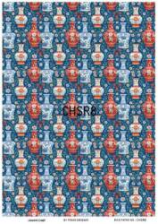 Mavi Desenli Pirinç Dekopaj Model : CHSR08 - Line Art