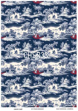 Mavi Desenli Pirinç Dekopaj Model : CHSR33 - 1