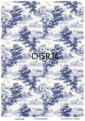 Mavi Desenli Pirinç Dekopaj Model : CHSR34 - Line Art