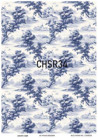 Mavi Desenli Pirinç Dekopaj Model : CHSR34 - 1
