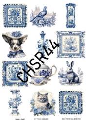 Mavi Desenli Pirinç Dekopaj Model : CHSR44 - Line Art