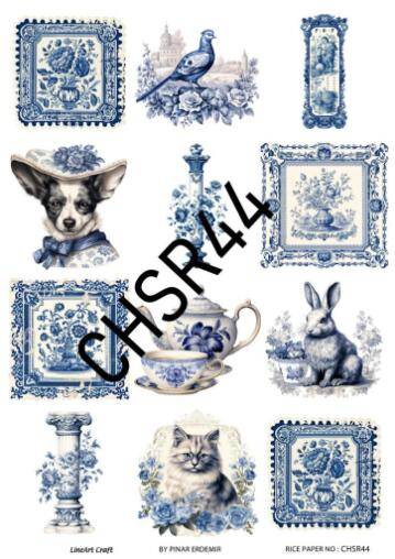 Mavi Desenli Pirinç Dekopaj Model : CHSR44 - 1