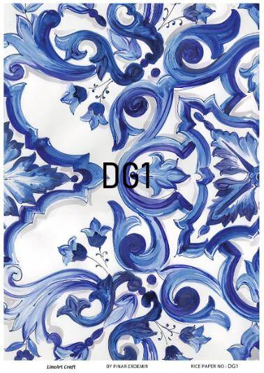 Mavi Desenli Pirinç Dekopaj Model : DG001 - 1