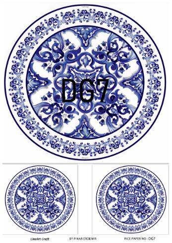 Mavi Desenli Pirinç Dekopaj Model : DG007 - 1