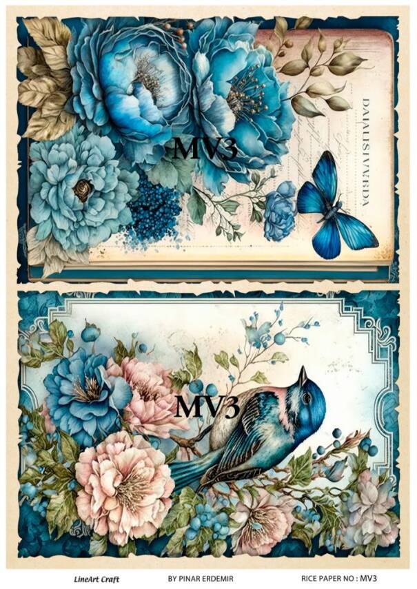 Mavi Desenli Pirinç Dekopaj Model : MV03 - 1