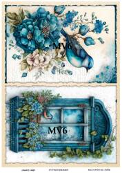 Mavi Desenli Pirinç Dekopaj Model : MV06 - Line Art