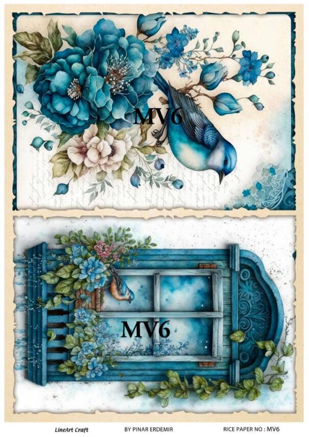Mavi Desenli Pirinç Dekopaj Model : MV06 - 1