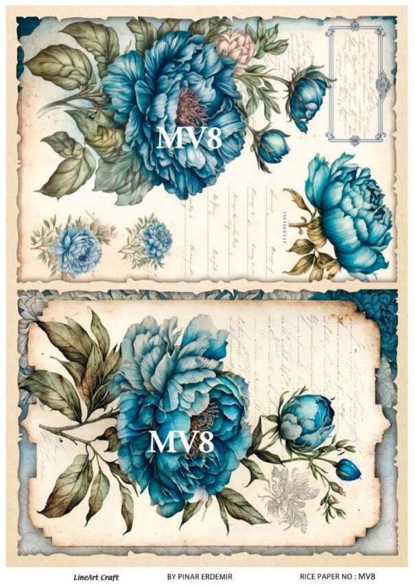 Mavi Desenli Pirinç Dekopaj Model : MV08 - 1