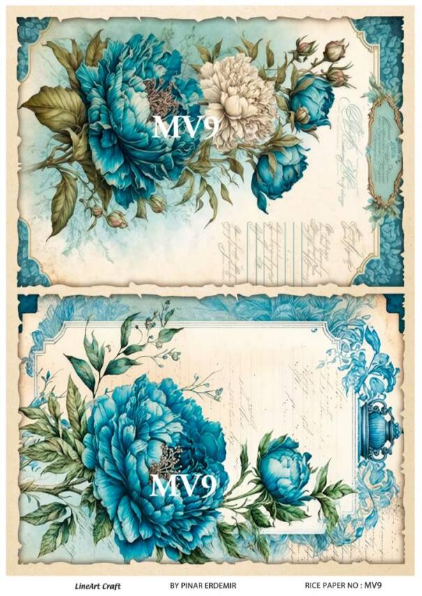 Mavi Desenli Pirinç Dekopaj Model : MV09 - 1