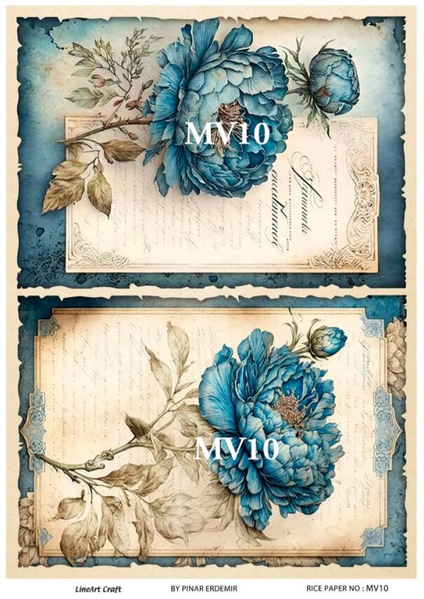 Mavi Desenli Pirinç Dekopaj Model : MV10 - 1