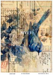 Mavi Desenli Pirinç Dekopaj Model : MV13 - Line Art